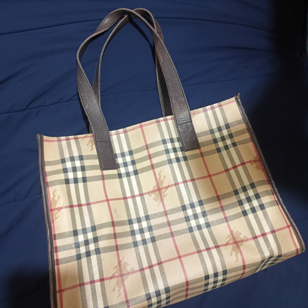Plaid Tote Bag with Dual Handles